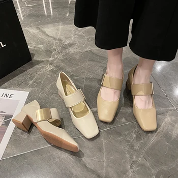 Bayan loafer ayakkabılar Oxfords Sığ Ağız Kadın Ayakkabı sneaker Kare Ayak Slip-on Deri Topuklu Elbise Yüksek Mary Ja