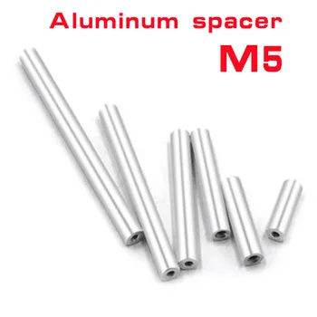 5 adet / grup M5 * L Uzunluğu 10mm için 100mm Yuvarlak alüminyum standoff spacer Damızlık uzatmak uzun somun