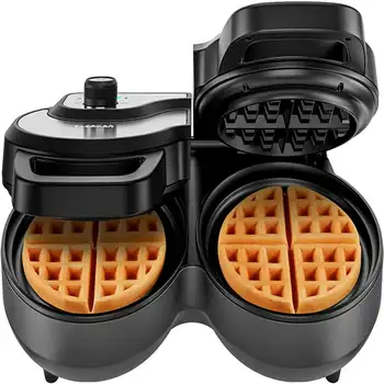 Waffle makinesi, 6 İnç,bir seferde 2, 7 Gölge Sıcaklık Kontrolü, Yapışmaz Waffle Demir Kalbur Kahve aksesuarları Süt buhar köpürtücü Kahve