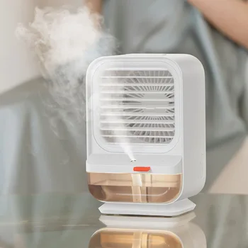 Masaüstü Hava Soğutucu Mini Nemlendirme spreyli fan Taşınabilir Ev Küçük USB Su Soğutmalı Klima Fanı