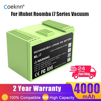 Coeknn 4.0 Ah 14.4 V lityum-iyon yedek pil Vakum Pil İçin iRobot Roomba i7 7156 7558 i7+ 7150 7550 e5 e6 i3 i3 + 3150 i4 i4 + 4550