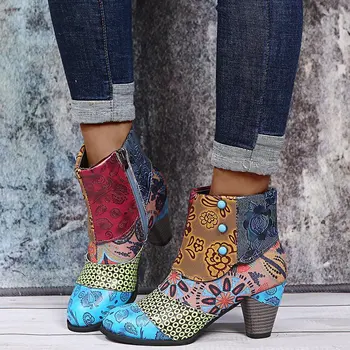 2023 Kadın Retro İnci PU deri Çizmeler Kadın Fermuar Orta Buzağı Sivri Burun Çizmeler moda Bayan ayakkabıları Kadın Botines Mujer