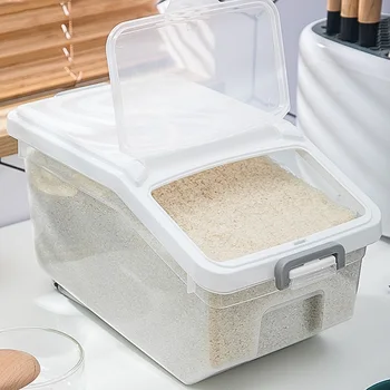 10 Kg Mutfak Pirinç Varil Ev Mühürlü Pirinç Kutusu Pirinç Silindir Un Depolama Tankı Böcek Geçirmez Nem Geçirmez Pirinç saklama kutusu
