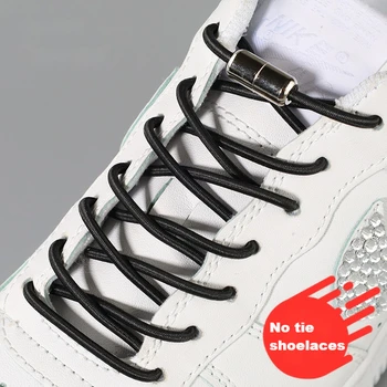 Hiçbir Kravat Ayakkabı bağcıkları Ayakkabı Yuvarlak Ayakabı Sneakers için Kauçuk Elastik Bağcıkları bağları olmadan Çocuklar Yetişkin Hızlı Ayakkabı dantel lastik bantlar