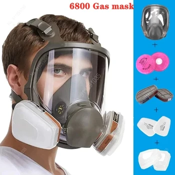 7 in 1 6800 gaz maskesi boya gaz maskesi geniş alan tam yüz maskesi maskesi sprey boya silikon maske 6800