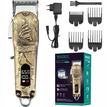 Taşınabilir Araçlar saç makasları Erkekler Profesyonel Saç Kesimi Makinesi 2023 Metal Kabartmalı Desen USB Şarj Vintage Düzeltici Motor Yeni