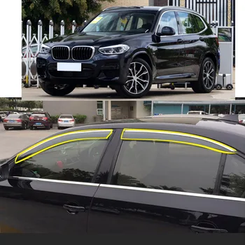 Araba Vücut Şekillendirici Sticker Plastik pencere camı Rüzgar Visor Yağmur / Güneş koruyucu havalandırma Parçaları BMW İçin X3 2018 2019 2020 2021