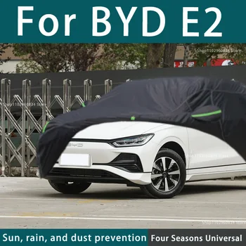 BYD için E2 210T Tam araba kılıfı S Açık Uv Güneş Koruma Toz Yağmur Kar Koruyucu anti-dolu araba kılıfı Otomatik Siyah Kapak