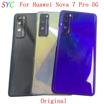 Orijinal Arka Kapı Pil Kapağı Konut Case Huawei Nova 7 Pro 5G arka kapak ile Kamera Lens Logo Onarım Parçaları