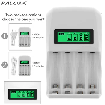 PALO 4 Yuvaları lcd ekran Akıllı Hızlı pil şarj cihazı AA AAA Ni Cd NiMH Şarj Edilebilir Piller Pil Karışık Şarj