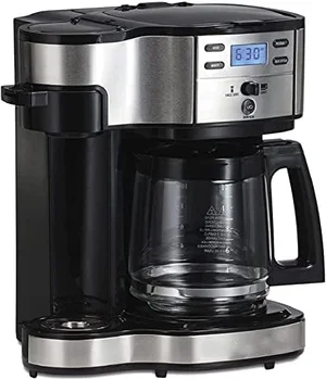12 Fincan Programlanabilir Damla Kahve Makinesi ve Tek Servis Makinesi, Cam Sürahi, Otomatik Duraklat ve Dökün, Siyah (49980A)