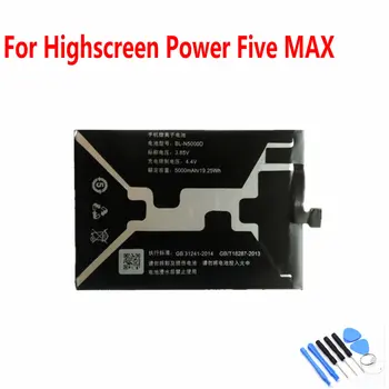 Highscreen Power Five MAX Cep Telefonu için Orijinal 5000mAh BL-5000D Pil