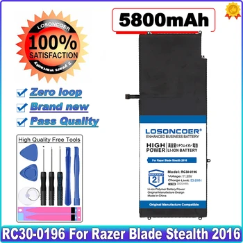 5800mAh RC30-0196 RZ09-0196 Pil Razer Blade Stealth 2016 için v2 ı7-7500U RZ09-0239 13.3