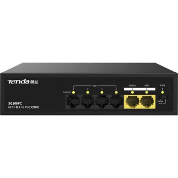 Tenda Gigabit Sg106pc Ağ Anahtarı PoE Güç 1000Mbps AP İzleme Kablolama Projesi VLAN Kablosu 1Gbps Ethernet Anahtarı