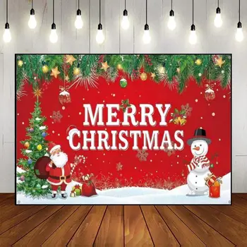 Merry Christmas Noel Ev Fotoğraf Arka Plan Parti Özel Doğum Günü Zemin Kızak Fotoğraf Arka Planında Karikatür Bebek Duş Hediye