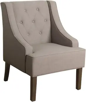 Dekor / Döşemeli Tepeli Swoop Kol Accent Sandalye / Accent Sandalyeler Oturma Odası ve Yatak Odası için / Dekoratif Ev Mobilyaları (Tan