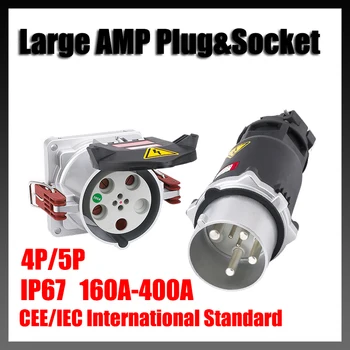 IP67 Güç Su Geçirmez patlamaya dayanıklı Fiş 250A 4P 5P 380V 690V CEE IEC Uluslararası Standart AMP Fiş Hizmet Bağlantı Noktası için