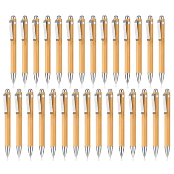 Bambu Kalemler Gravür Seti Ahşap Geri Çekilebilir Bambu Kalem Ekstra Siyah Mürekkep Yedekler Tükenmez Kalem Günlük Kalem