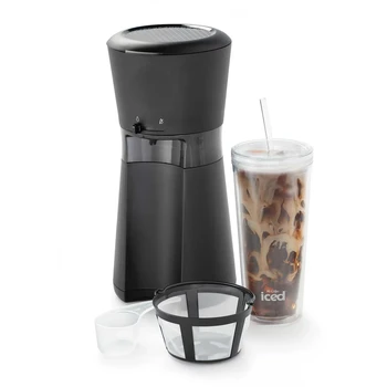 Yeniden Kullanılabilir Bardak ve Filtreli Iced™ Kahve Makinesi, Siyah