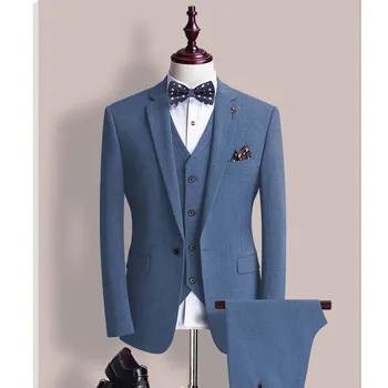 Özel Yapılmış Damat düğün elbisesi Blazer Pantolon İş High-end Klasik Elbise Pantolon SA07-58999