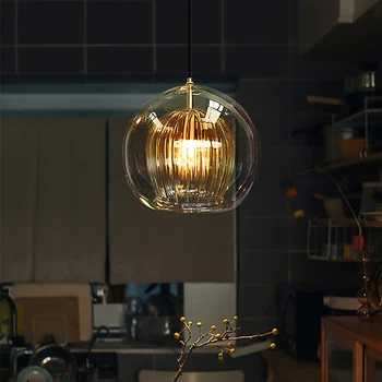 Iskandinav yaratıcı cam kolye ışıkları Modern süspansiyon restoran avize oturma yemek odası için mutfak başucu asılı lamba