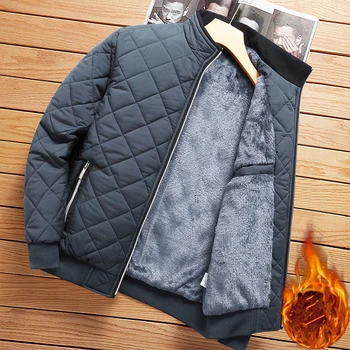 Yeni Sonbahar Kış Bombacı Ceket Erkekler Fermuar Standı Yaka Sıcak Rüzgarlık Rahat moda Giyim Slim Fit Erkek Ceket L-5XL