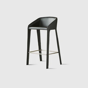 İskandinav Sayaç Bar Tabureleri Tasarım Sandalye Modern Siyah Bar Tabureleri Lüks Sandalye Deri Moda Tabouret De Bar Mobilya AB50BY