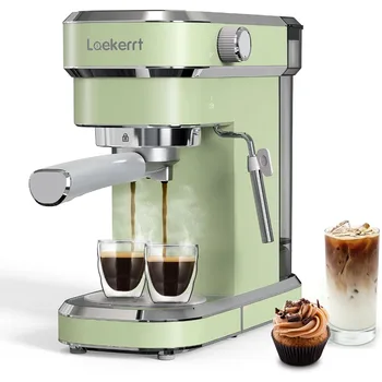 Retro Ev Espresso Kahve Makinesi Cappuccino ve Latte için (Yeşil) Kahve Severler için hediye, Anne, Arkadaş, Aile