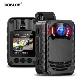 BOBLOV N9 Mini vücut kamerası Full HD 1296P Vücuda Monte Kamera Küçük Taşınabilir Gece Görüş Polis Vücut Kamera 128B / 258GB Mikro Kamera
