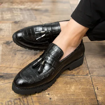 2023 Erkek Küçük deri ayakkabı İngiliz Kalın Alt Kuaför moda Trendi İş Rahat Resmi deri ayakkabı D2625