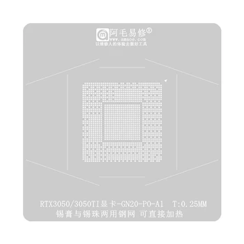 Doğrudan ısıtma 130x130 BGA Reballing Stencil Platformu Seti RTX3050 RTX3050Tİ GN20-P0-A1 GPU Grafik Kartı Şablon