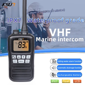 Yüzen el telsizi VHF deniz telsizi Tekne Radyo Su Geçirmez IP-X7 Dalgıç 1W 3W Uzun Menzilli İletişim KSUTP25