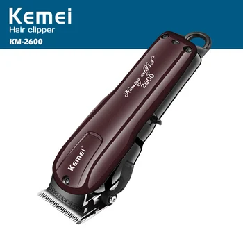 KEMEİ KM-2600 Profesyonel Elektrikli Saç Düzeltici Sakal Tıraş Makinesi Şarj Edilebilir Saç Kesme Titanyum Bıçak Saç Kesme Makinesi