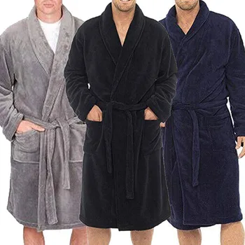 Bornoz Erkek Kış Sıcak Kimono Flanel Bornoz Pijama bornoz Erkekler Rahat Elbiseler Gecelik Ev Giysileri