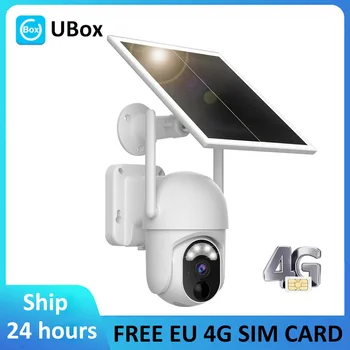 AB ÜCRETSİZ 4G Sım Kart Pil Güneş IP66 Açık Güvenlik PTZ PIR Hareket Algılama Spot CCTV Gözetim Kamera 3MP Ubox APP