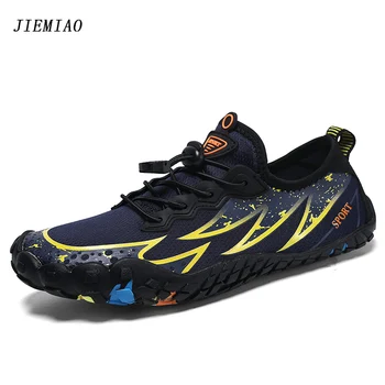 JİEMİAO Erkekler yürüyüş ayakkabıları Örgü Nefes Erkekler Sneakers Açık Trail Tırmanma spor ayakkabı Çabuk kuru su ayakkabısı Trekking Yumuşak