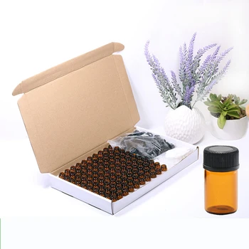 100 adet 2ml Amber Cam Şişeler uçucu yağ Şişesi Mini İnce Cam Parfüm Şişesi Örnek Şişeler Kavanoz Kozmetik Aromaterapi