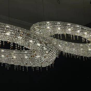 LED kolye lamba Modern Yaratıcı Lüks kristal kişilik tasarımcı villa lobi dekoratif ışık