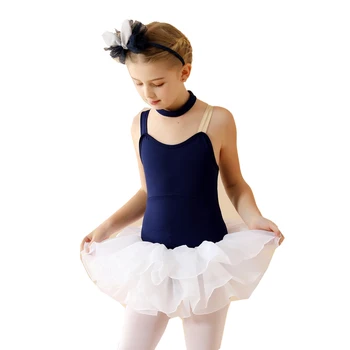 Yeni Moda Toptan Sıcak Satış Yüksek Kalite Çocuk Kız Bale Dans Leotard Etek Seti 100-180 cm Yükseklik