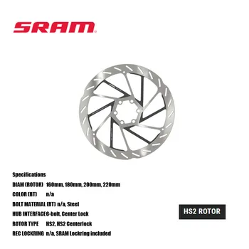 SRAM HS2 ROTOR 6 cıvatalı Daha Kalın 2.00 mm rotor Üstün ısı yönetimi 6 cıvatada %7 daha fazla güç mevcuttur 160mm, 180mm, 200mm, 220mm