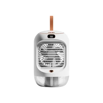 Soğuk Su Makinesi Dönen Nemlendirme Soğuk Fan Mini Masaüstü Sallayarak Kafa Fan USB Şarj Gece Lambası Fan Beyaz
