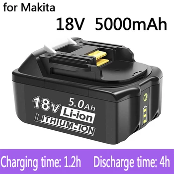 100 % Orijinal Makita 18V 5000mAh Şarj Edilebilir Güç Araçları Pil ile LED lityum-iyon yedek pil LXT BL1860B BL1860 BL1850