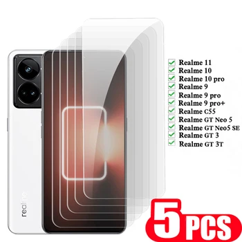 5 Adet koruyucu film İçin Realme İçin GT2 pro Temperli cam Realme İçin C55 GT Neo 5 SE 9 10 11 pro artı 3 3T telefon ekran koruyucu