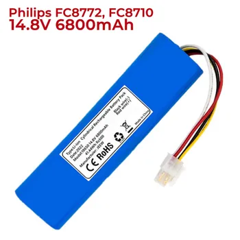 Yükseltilmiş 6800mAh pil Philips Smartpro kompakt ev temizlik robotu FC8705, FC8710, FC8772, FC8776, FC8700
