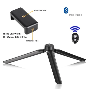 SH tripod standı Mini 1/4 Vida Plastik Tutucu İle Bluetooth uyumlu Telefon Klip akıllı telefon cep telefonu Fotoğraf Stüdyosu