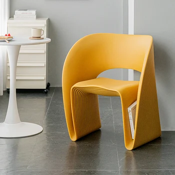 Plastik Wingback Oturma Odası Sandalye Salonu Tasarımcıları Vanity büro sandalyeleri Yatak Odası Açık Okuma Woonkamer Stoelen Ev Dekor