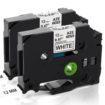 2 adet Uyumlu Lamine etiket bant Değiştirme Brother P-touch Etiket Makinesi için Tze-231 12mm Kaset Şeritler PT-H100 D200