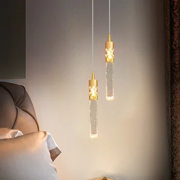 Kristal Modern Minimalizm Lüks Temizle Led Tavan Asılı Kolye bar için lamba Cafe Yatak Odası Başucu Oturma Odası Ev Dekorasyon