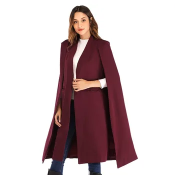 Bayanlar Pelerin Rüzgarlık Ceket Pelerin Rahat Düz Renk Takım Elbise Ceket Pamuk Streetwear Hırka kadın Pelerin Ceket