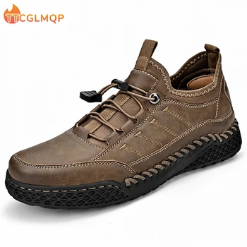 Yeni erkek sürüş ayakkabısı erkek El Yapımı deri ayakkabı erkek Açık rahat ayakkabılar moda makosenler Moccasins Büyük Boy Ayakkabı